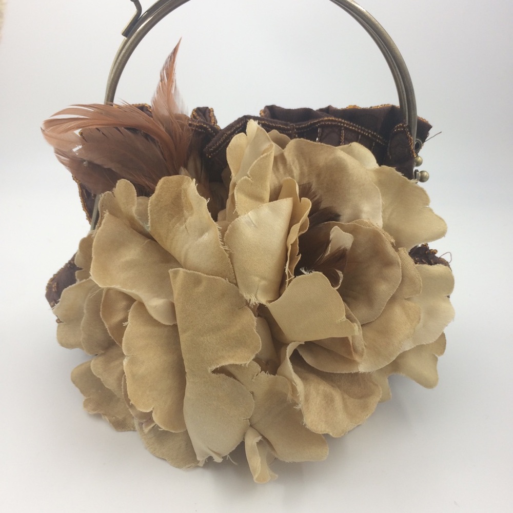Handmade Floral Evening Bag with Lace
